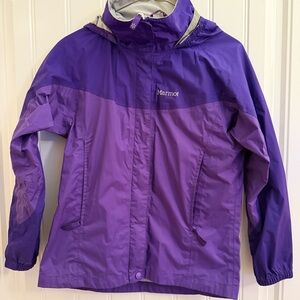 Marmot Purple Raincoat Lightweight Hooded Design